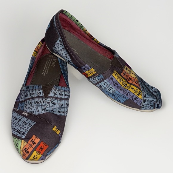 Toms Shoes - TOMS Periodic Table Alpargata Slip-on Shoes Chemistry/Science Print Size: 9.5